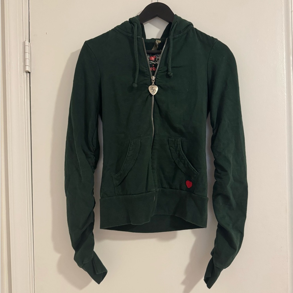 Twisted Heart Green Tracksuit Set with Hoodie and Pants Embellished Bling - Picture 6 of 13